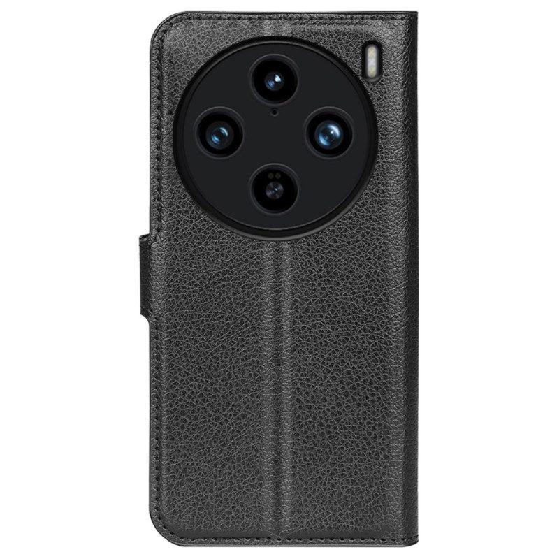 Lederhüllen Vivo X100 Pro Litschi-kunstleder