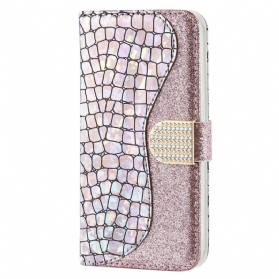 Lederhüllen Für Samsung Galaxy S23 5G Krokodildiamanten