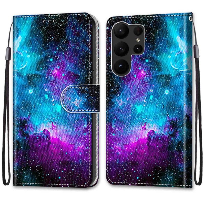 Flip Case Für Samsung Galaxy S23 Ultra 5G Kosmischer Himmel