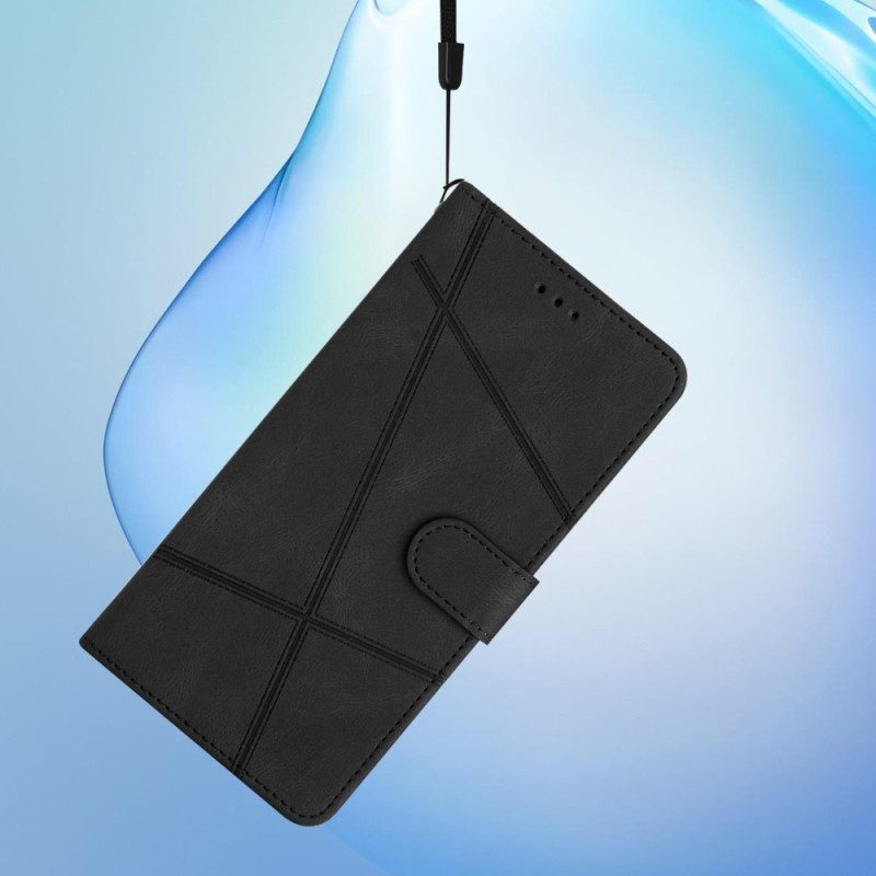 Lederhüllen Für Samsung Galaxy S23 Ultra 5G Mit Kordel Lanyard-linien