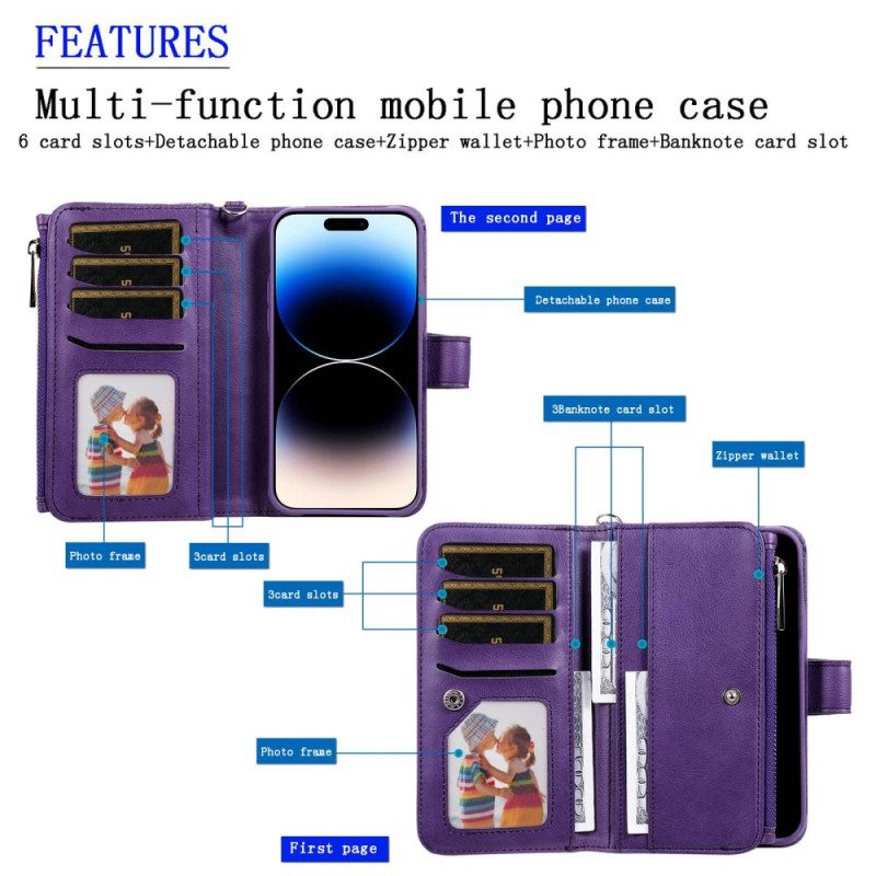 Hülle Flip Case Für iPhone 14 Pro Max Brieftasche Brieftasche Mit Abnehmbarem