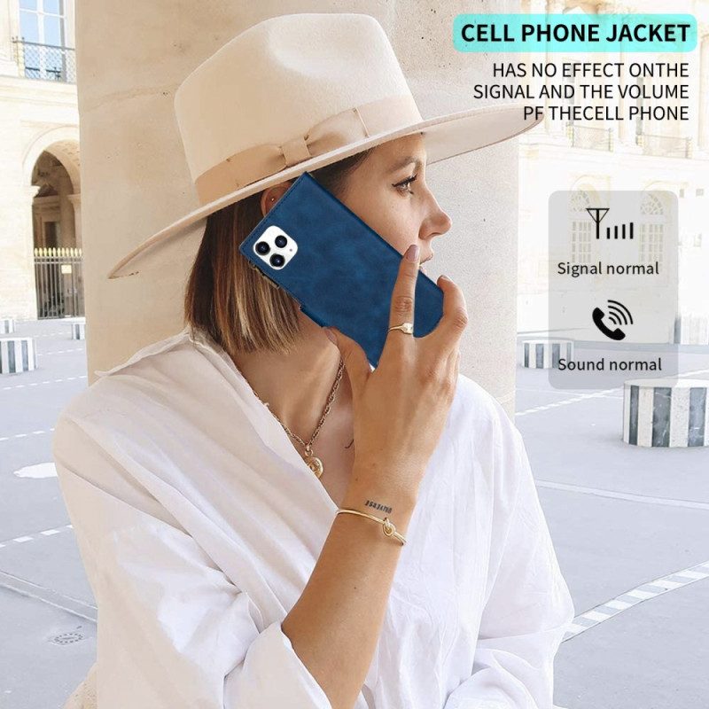 Lederhüllen Für iPhone 14 Pro Max Mit Kordel Lanyard-linien