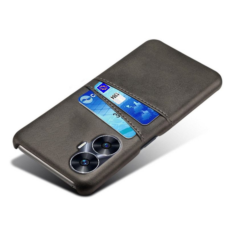 Hülle Realme C55 Doppeltes Kartenetui In Lederoptik