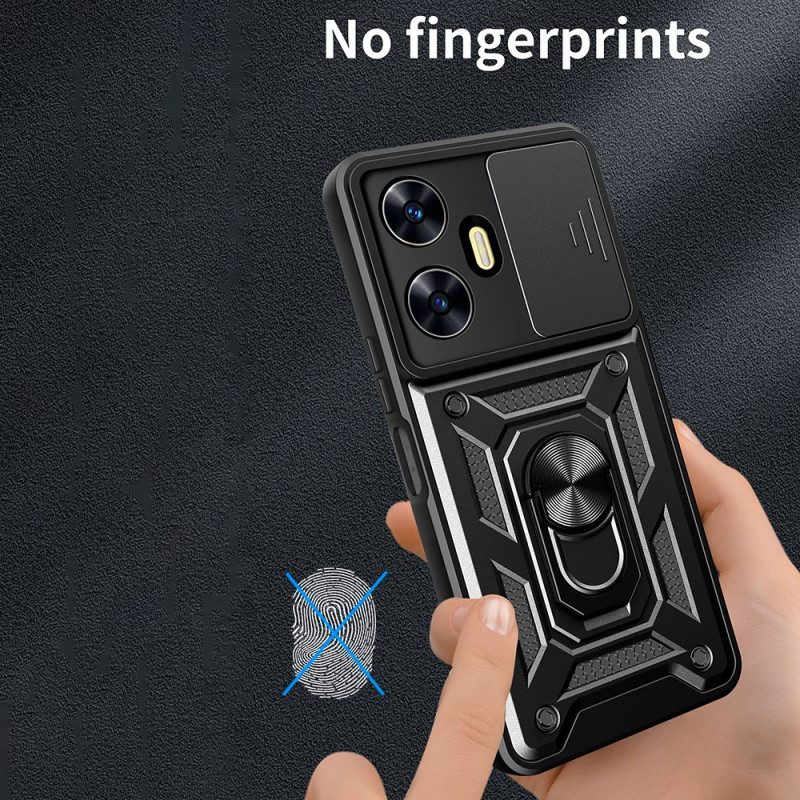 Hülle Realme C55 Handyhülle Ringhalterung Und Verschiebbarer Objektivschutz