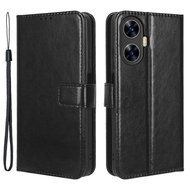 Lederhüllen Für Realme C55 Armband Aus Auffälligem Kunstleder