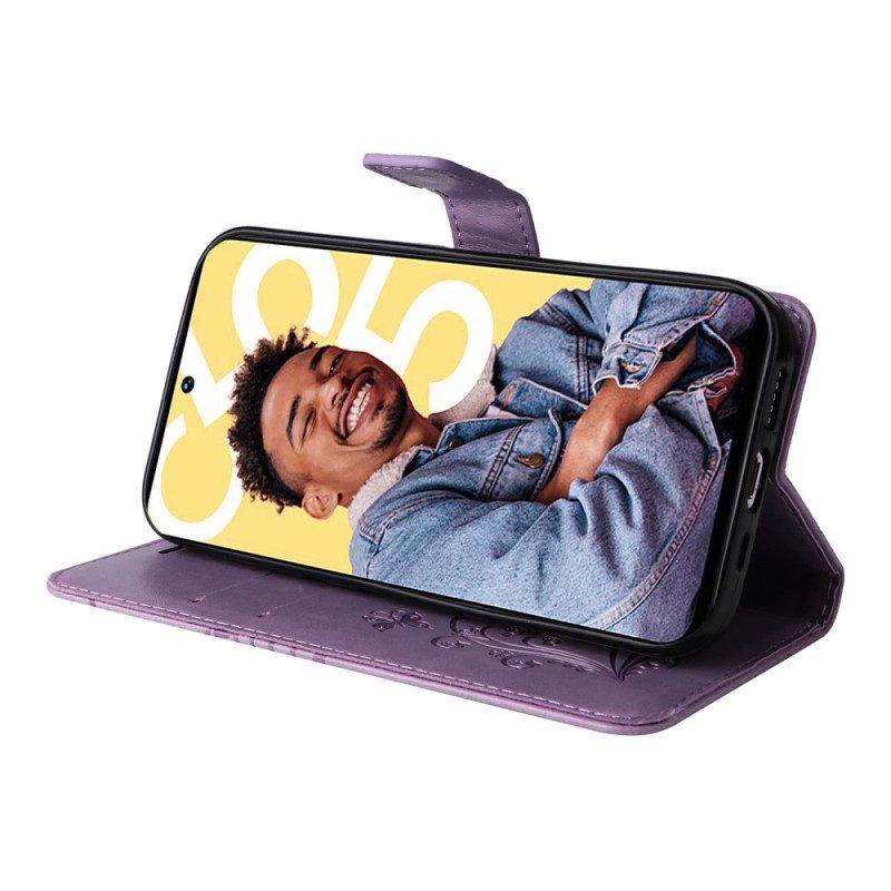 Lederhüllen Für Realme C55 Armband Mit Riesigen Schmetterlingen