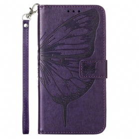 Lederhüllen Für Realme C55 Geldbörse Mit Riemen Und Blumen-schmetterlingsmuster