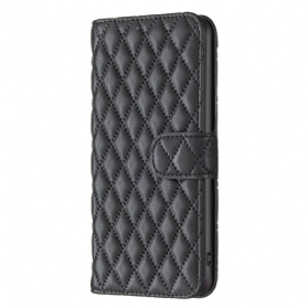 Lederhüllen Für Realme C55 Gesteppte Tasche In Binfen-farbe