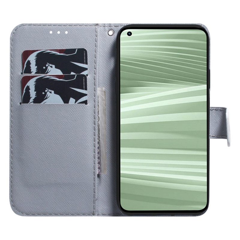 Lederhüllen Realme C55 Aquarellwolf