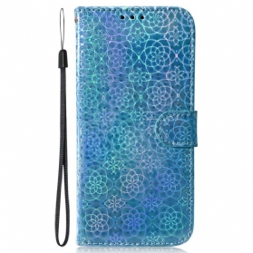 Lederhüllen Realme C55 Handyhülle Geldbörse Mit Riemen Im Disco-stil