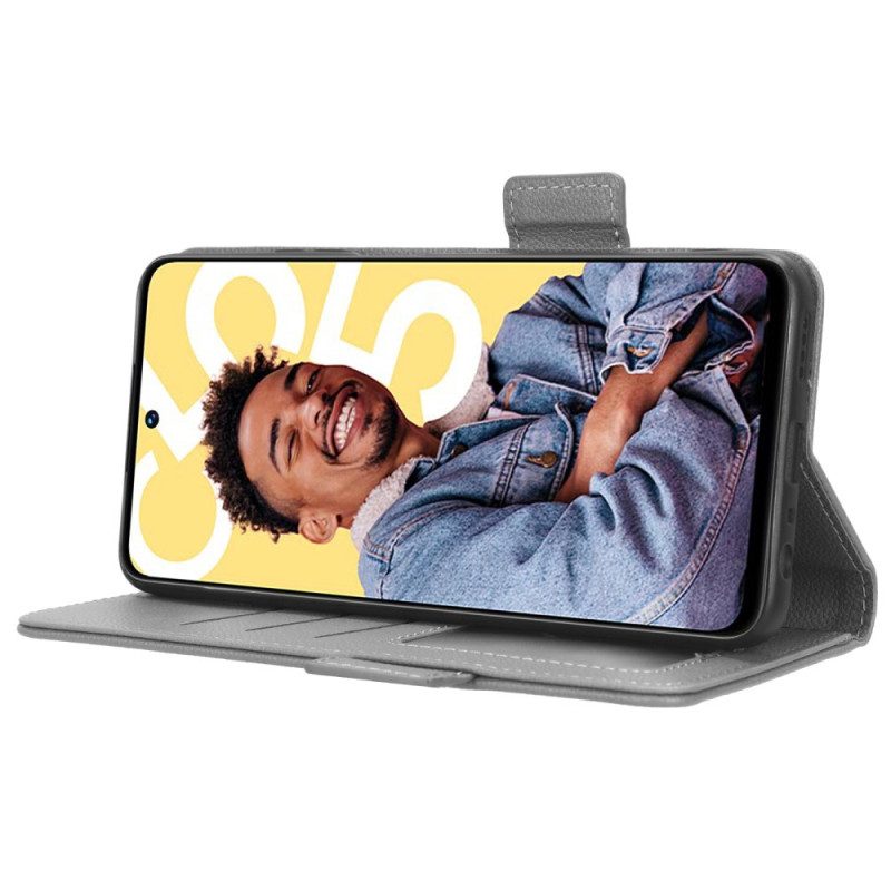 Lederhüllen Realme C55 Handyhülle Schmale Geldbörse Mit Riemen