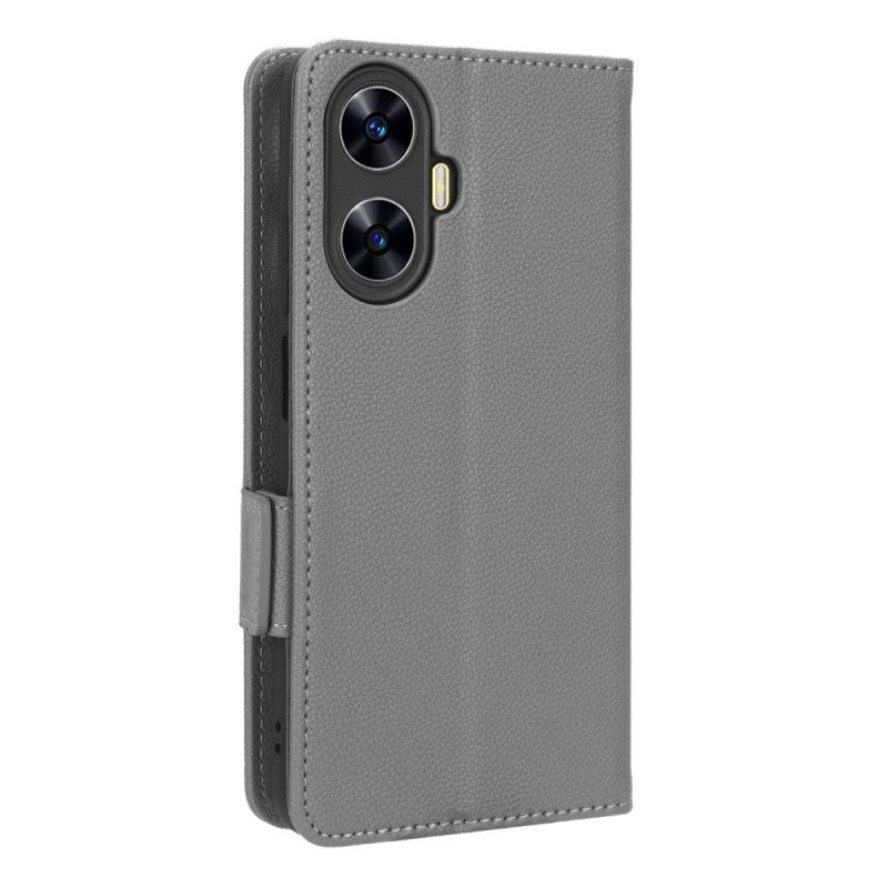 Lederhüllen Realme C55 Handyhülle Schmale Geldbörse Mit Riemen