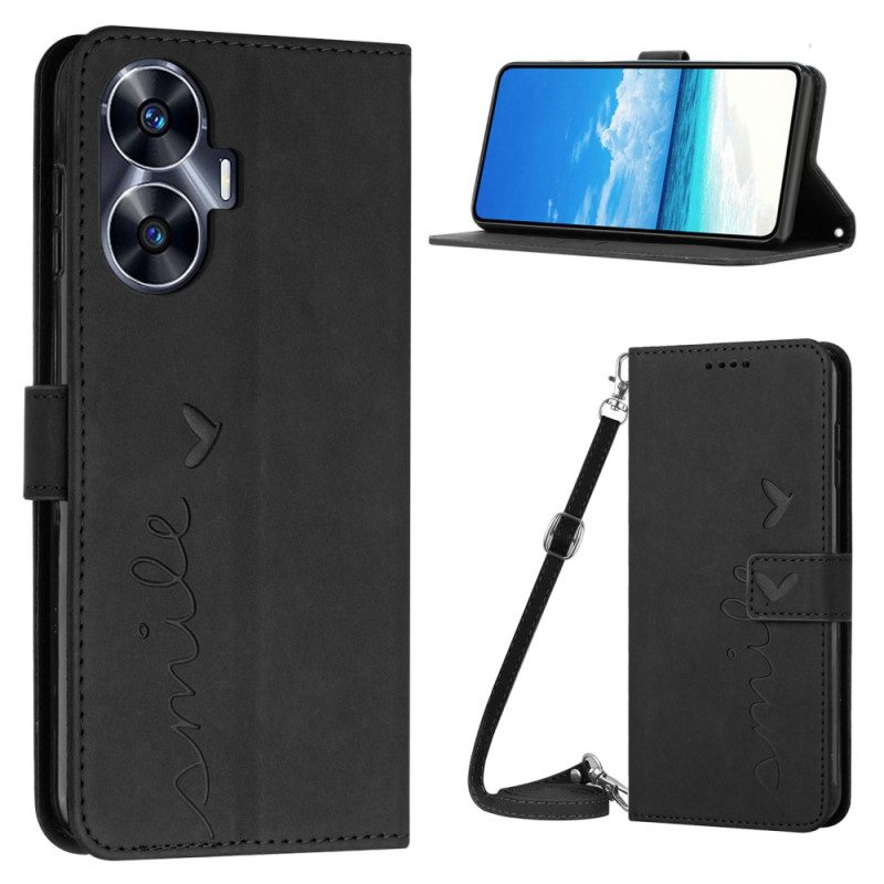 Lederhüllen Realme C55 Lächeln Mit Schultergurt