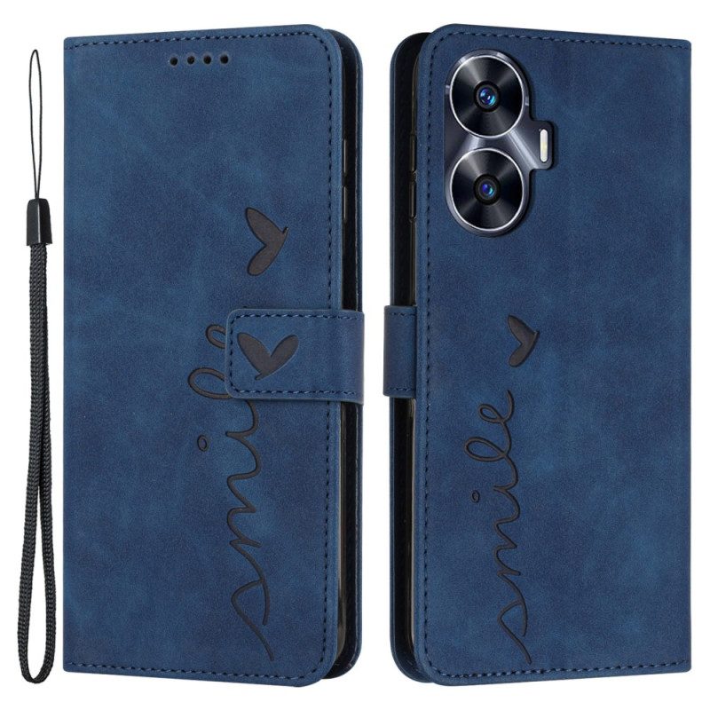 Lederhüllen Realme C55 Lächeln Mit Umhängeband