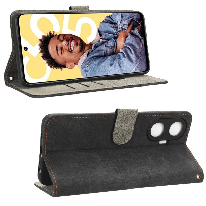 Lederhüllen Realme C55 Rfid-schutz-geldbörse Mit Riemen