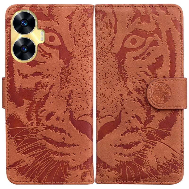 Lederhüllen Realme C55 Tigerprint