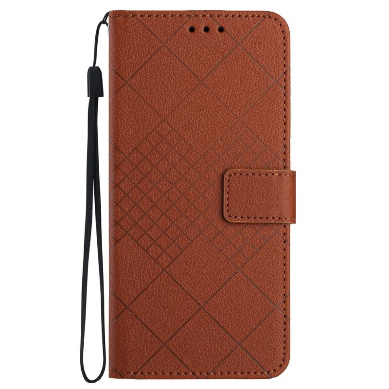 Lederhüllen Samsung Galaxy M55 5g Handyhülle Litchi-diamant-textur