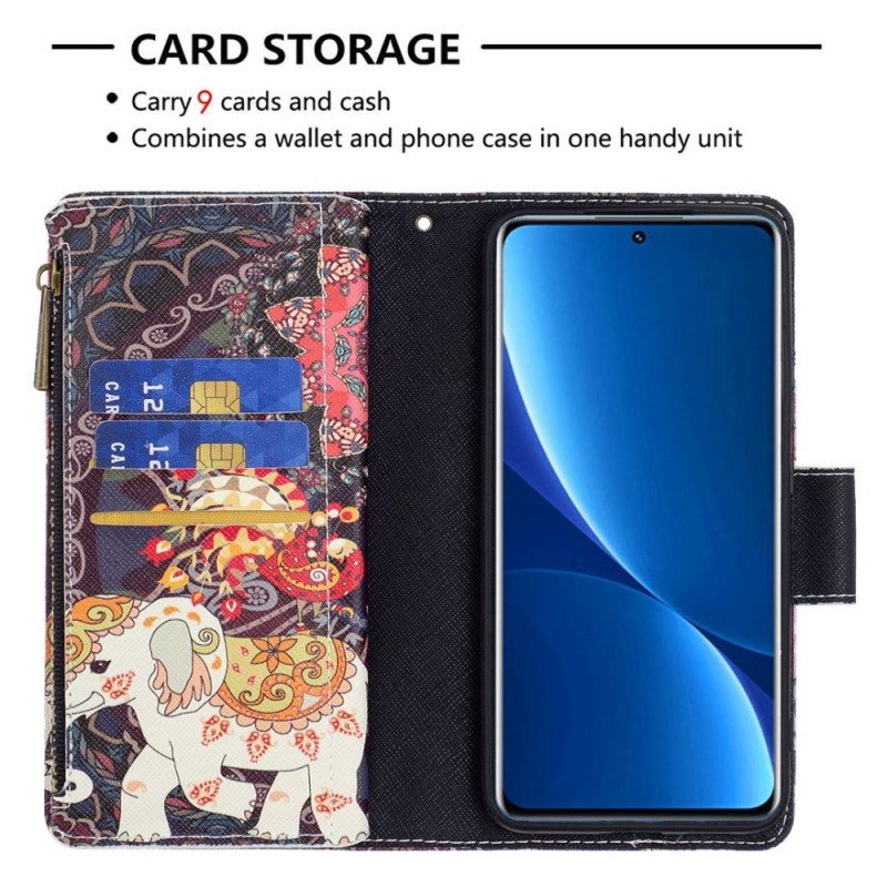 Lederhüllen Für Xiaomi Redmi 10C Elefanten-reißverschlusstasche