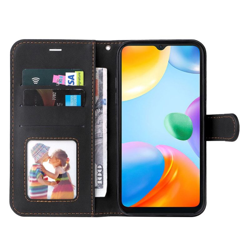 Lederhüllen Für Xiaomi Redmi 10C Mit Kordel Dreifarbiges Armband