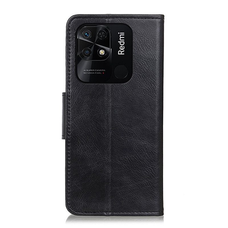 Lederhüllen Für Xiaomi Redmi 10C Stil Lederverschluss Umkehrbar
