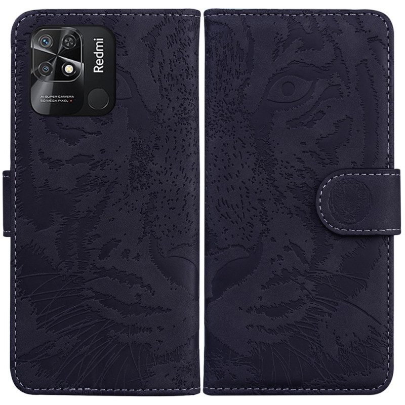 Lederhüllen Für Xiaomi Redmi 10C Tiger-fußabdruck