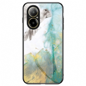 Hülle Für Realme C67 Gehärtetes Glas Mit Marmormuster