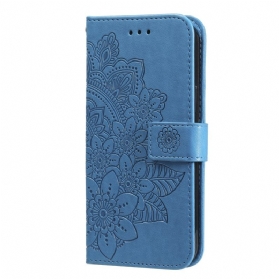 Lederhüllen Für Realme C67 Blumenmuster Mit Riemen