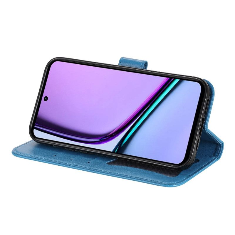 Lederhüllen Für Realme C67 Blumenmuster Mit Riemen