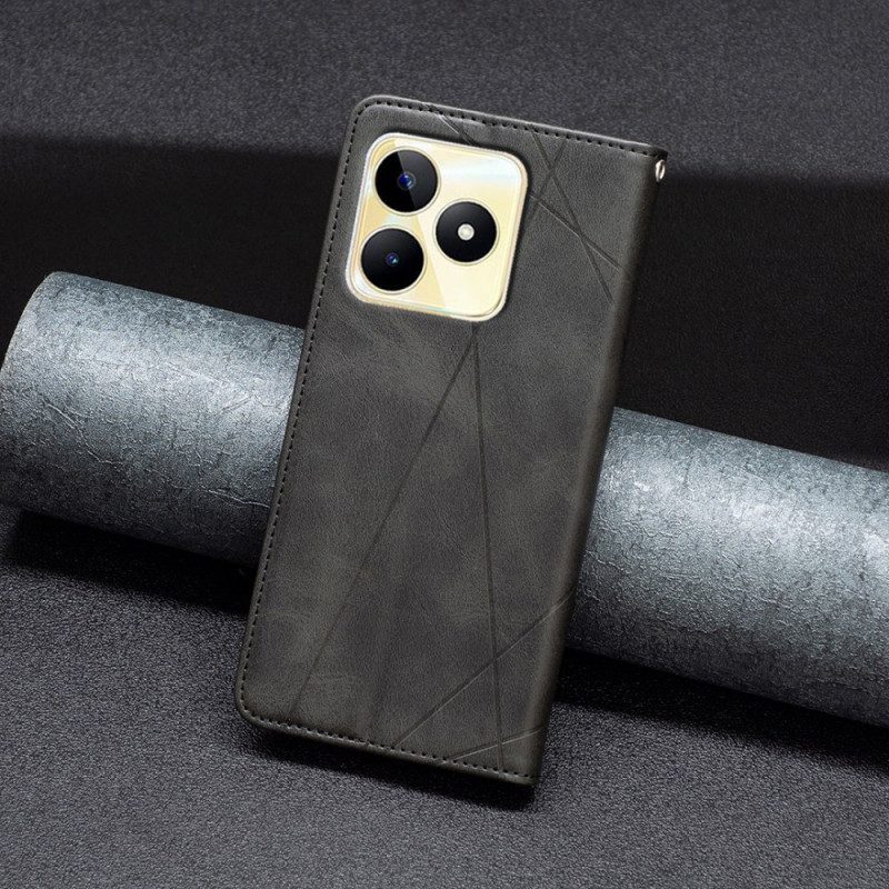 Flip Case Für Realme C53 Geometrisches Muster