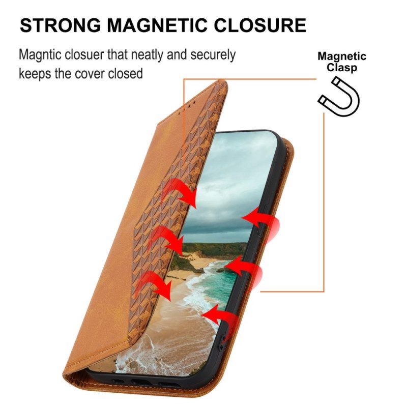 Flip Case Für Realme C53 Riemen Mit Rautenmuster