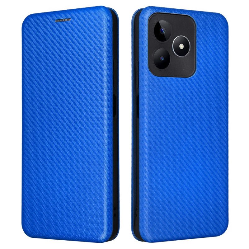 Flip Case Realme C53 Kohlefaser