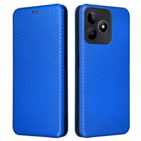 Flip Case Realme C53 Kohlefaser