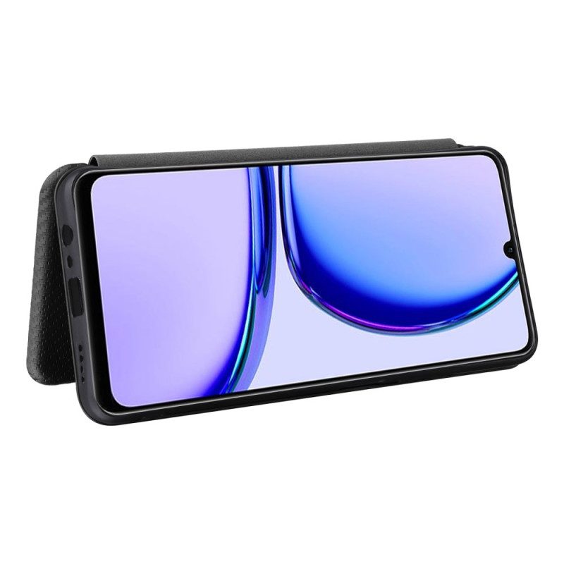Flip Case Realme C53 Kohlefaser