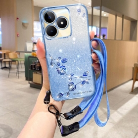 Hülle Für Realme C53 Kadem Glitzer- Und Strasshalter Mit Umhängeband