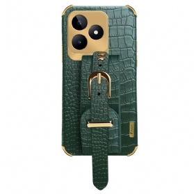 Hülle Realme C53 Armbandhalterung In Krokodiloptik