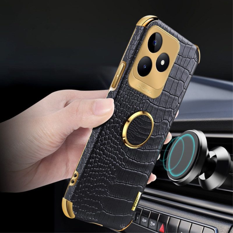 Hülle Realme C53 Ringhalter Mit Krokodilstruktur