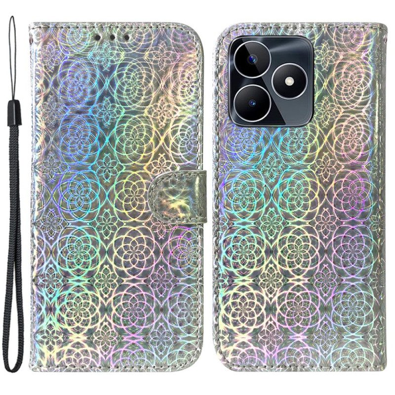 Lederhüllen Für Realme C53 Disco-style Mit Trageband