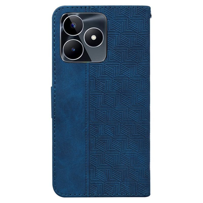 Lederhüllen Realme C53 Armband Mit Webmuster