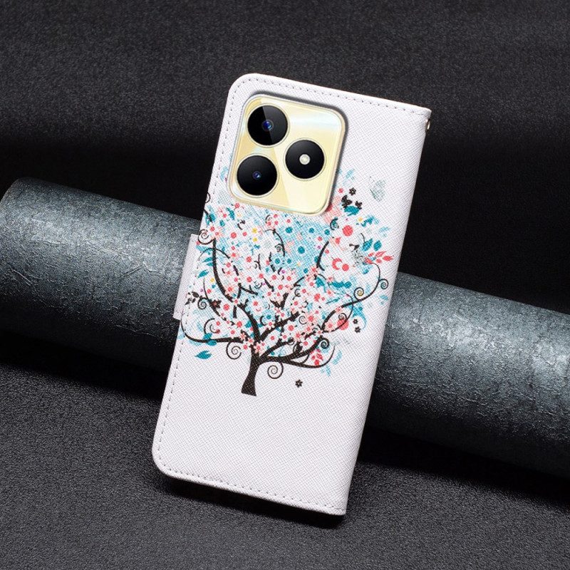 Lederhüllen Realme C53 Blühender Baum