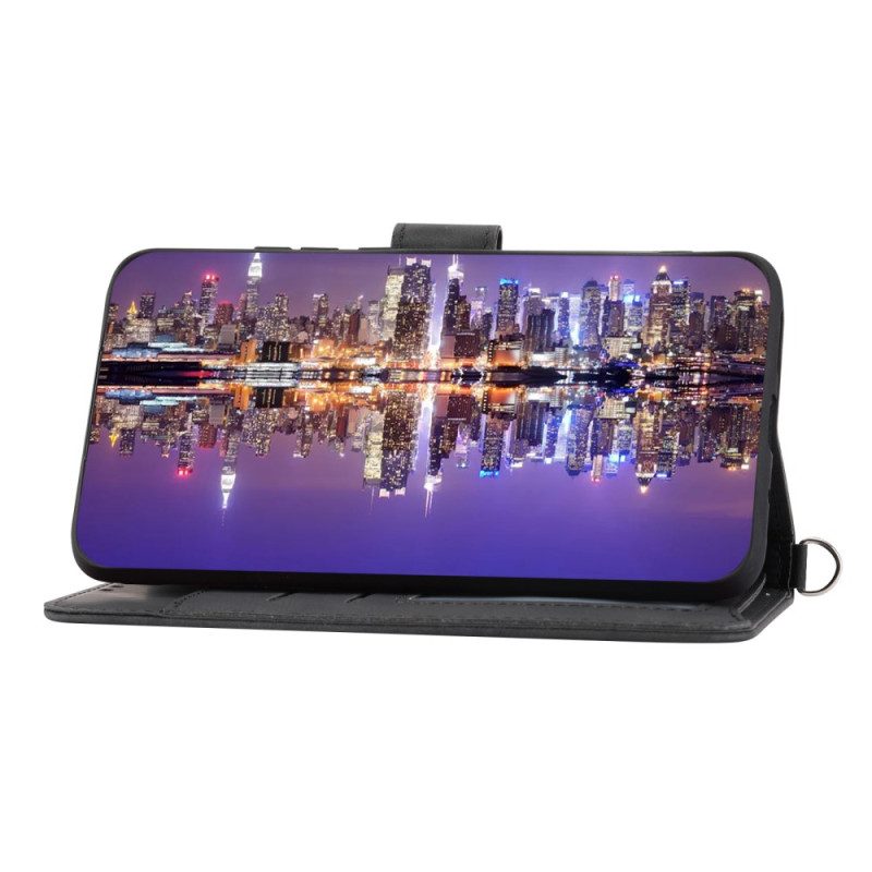 Lederhüllen Realme C53 Blumenmuster Mit Riemen Und Schulterriemen