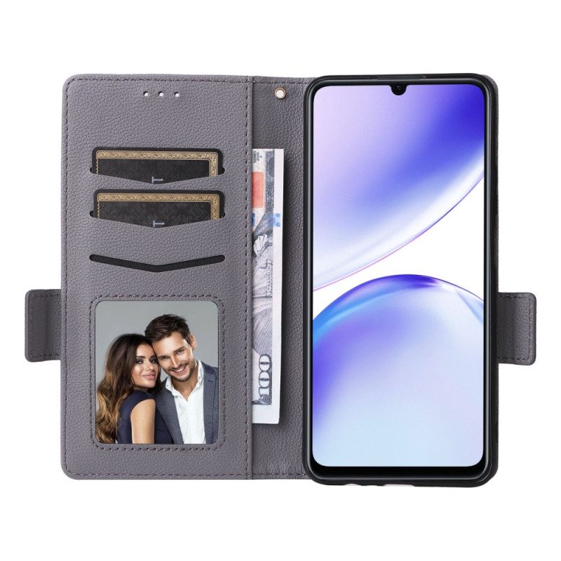 Lederhüllen Realme C53 Handyhülle Ultradünn Mit Trageband