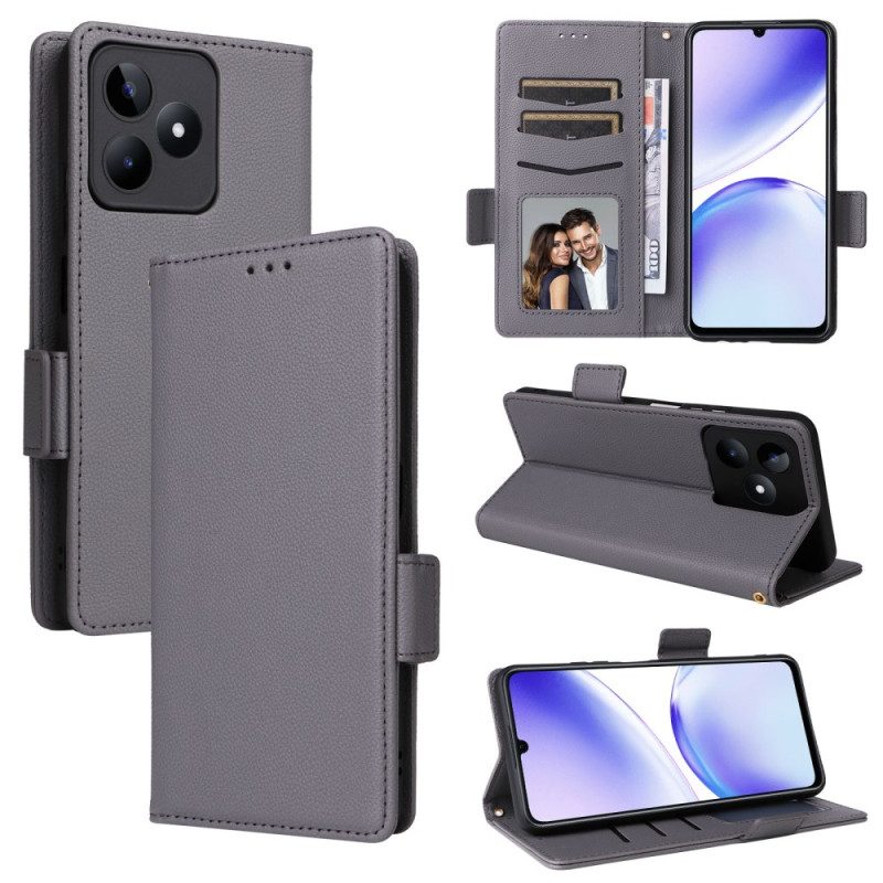 Lederhüllen Realme C53 Handyhülle Ultradünn Mit Trageband