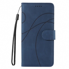 Lederhüllen Realme C53 Handyhülle Wellenlinien