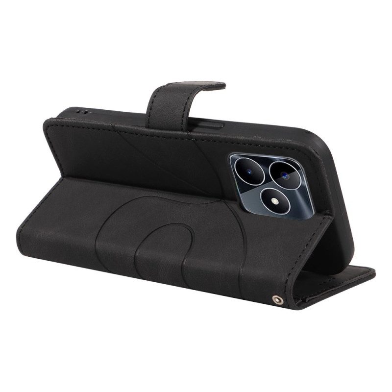 Lederhüllen Realme C53 Handyhülle Wellenlinien