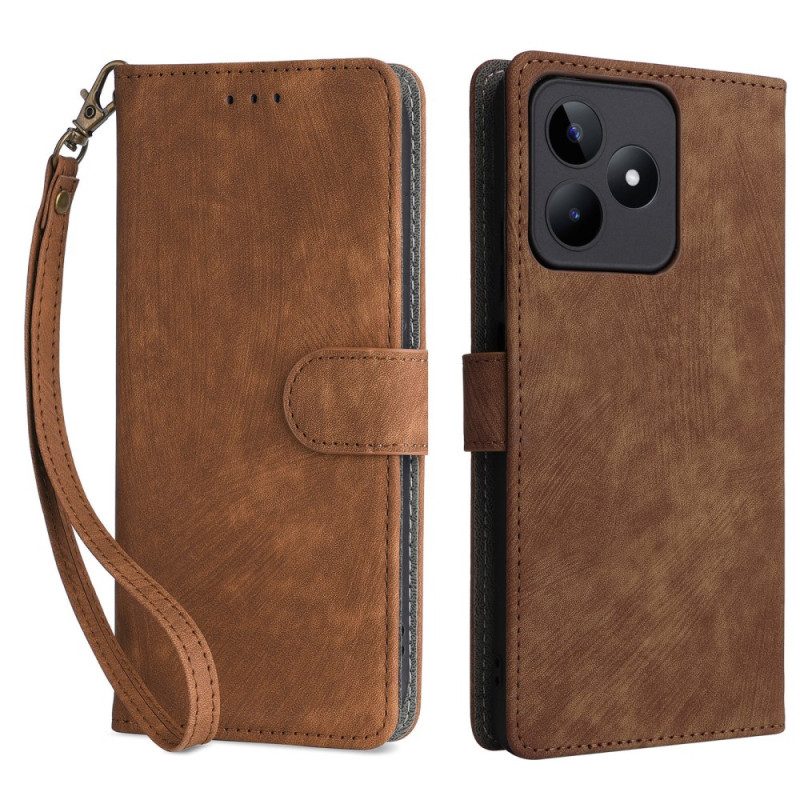 Lederhüllen Realme C53 Rfid-schutz Mit Trageband