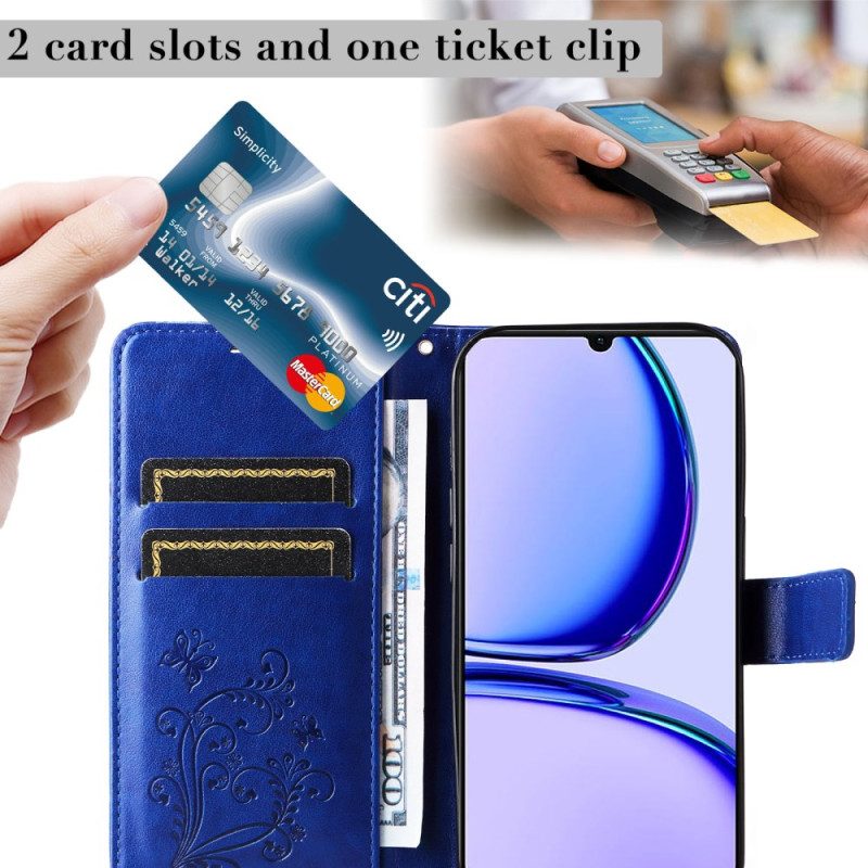 Lederhüllen Realme C53 Riesige Schmetterlinge Mit Riemen