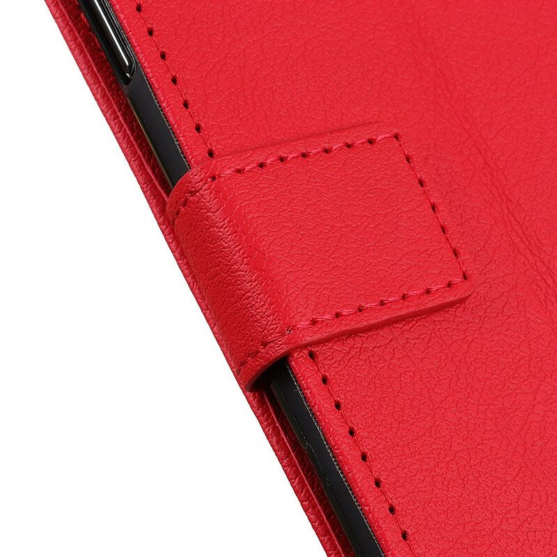 Flip Case Für Xiaomi Redmi 9T Einfacher Glänzender Ledereffekt