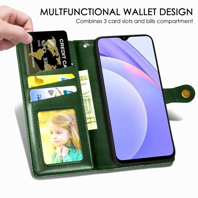 Lederhüllen Für Xiaomi Redmi 9T Kunstleder Und Vintage-verschluss