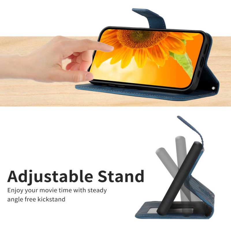 Lederhüllen Für Oneplus 13r Armband Mit Sonnenblumenmuster