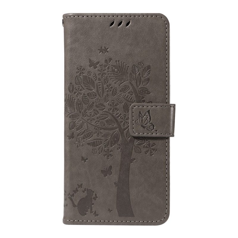 Lederhüllen Für Oneplus 13r Baum Und Katze